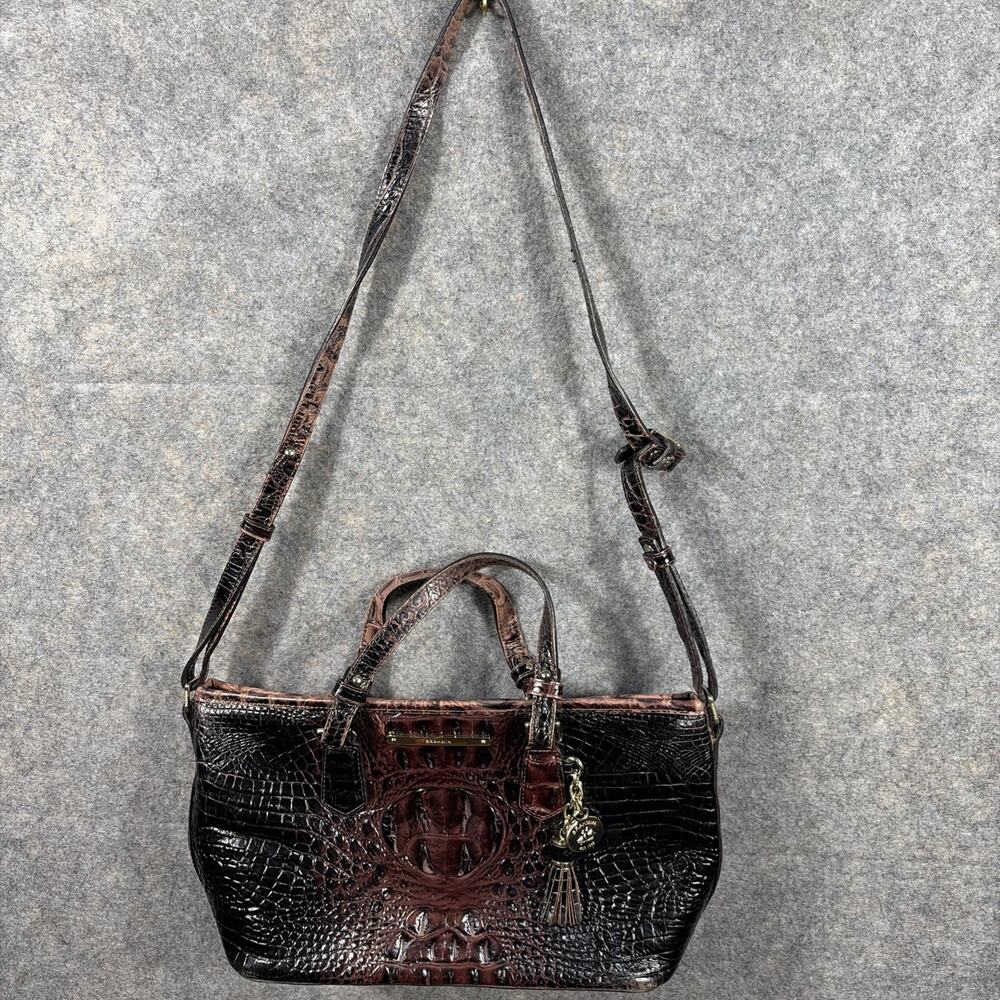 Brahmin Asher Medium Tote Dark‎ Brown Croc